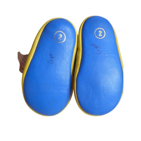 Baby Deer Size 2 Multicolor Leather Baby Shoes tie and hook and loop close - Picture 4 of 6